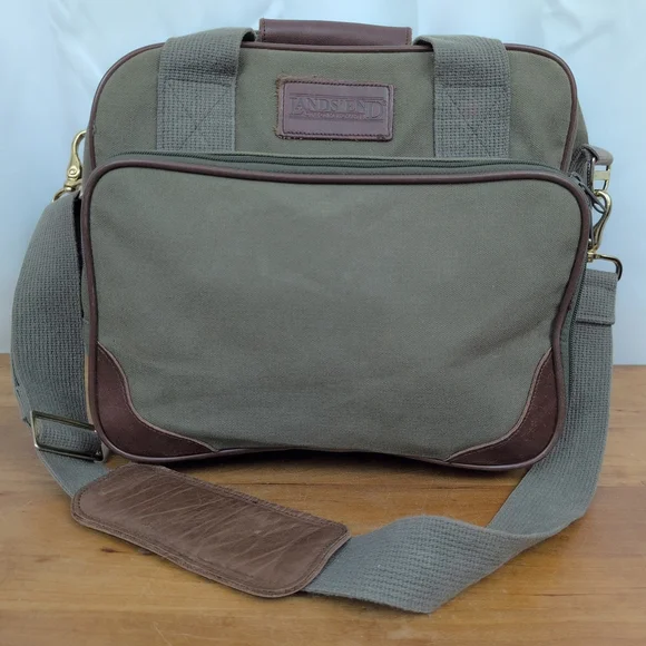 Land's End Vintage Canvas & Leather Travel Bag - Picture 3 of 9